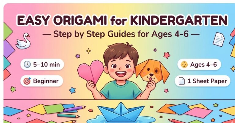 Easy Origami for Kindergarten (Heart, Boat & Face)